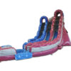 Side view of the 20ft Cotton Candy Inflatable Curved Dual Slide