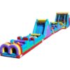 Main View 90ft Multi-Color Inflatable Obstacle Course with Dual Slides