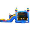 side view of Multi-Color Fiesta Bounce House Combo