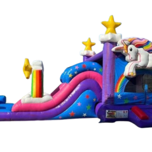 Multi-Color Unicorn Bounce House Combo