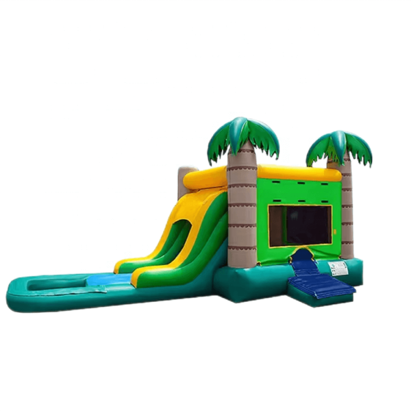 side view of Tropical Palm Tree Bounce House Combo