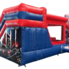 back view of spiderman bounce house combo