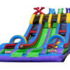 Side view of the Extreme Fun Run Slide showcasing the obstacle course.