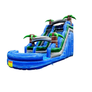 Side view of the inflatable slide showing splendid design of the slide