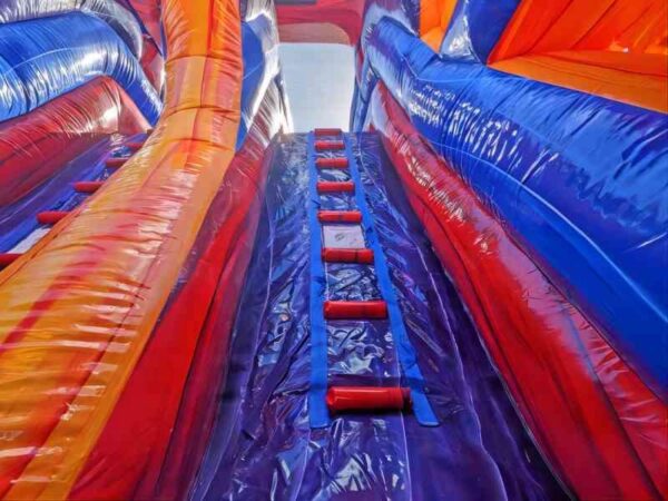 close up view of inflatable obstacle course