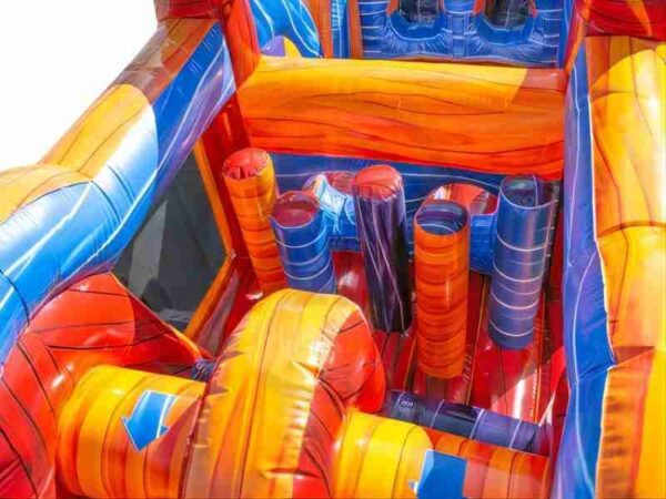 close up view of inflatable obstacle course