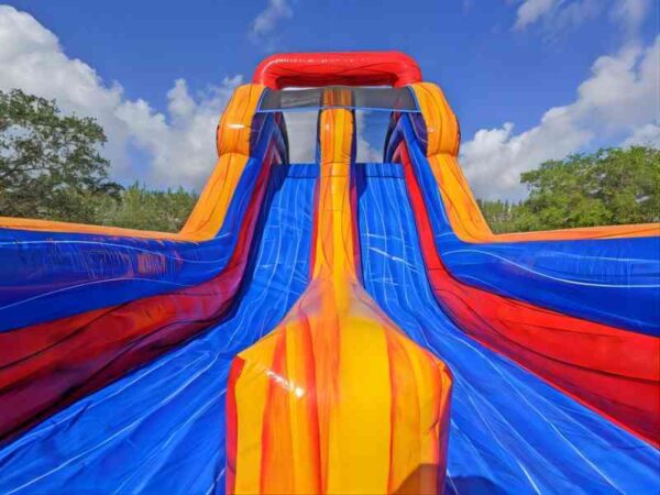 close up view of inflatable obstacle course