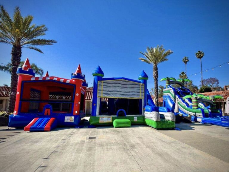 Commercial jumping castle from Bounce Horizon in action at a lively outdoor event