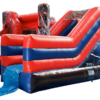 side view of spiderman bounce house combo