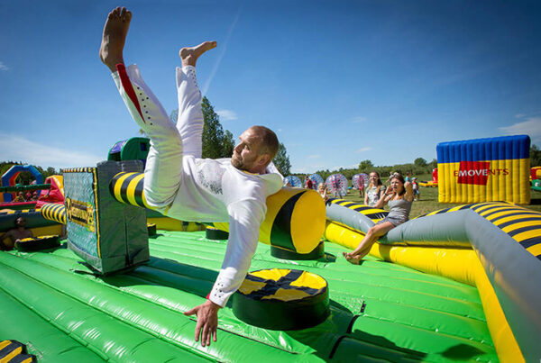 real use picture of inflatable meltdown wipeout