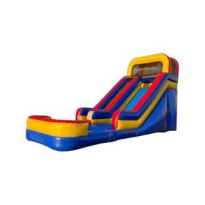 Side view of the inflatable water slide highlighting the length of the slide.