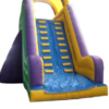 Front view of the commercial adult inflatable water slide with adults sliding down.