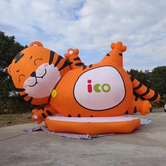 Lying Orange Color Inflatable Tiger Animal Mascot - Image 2